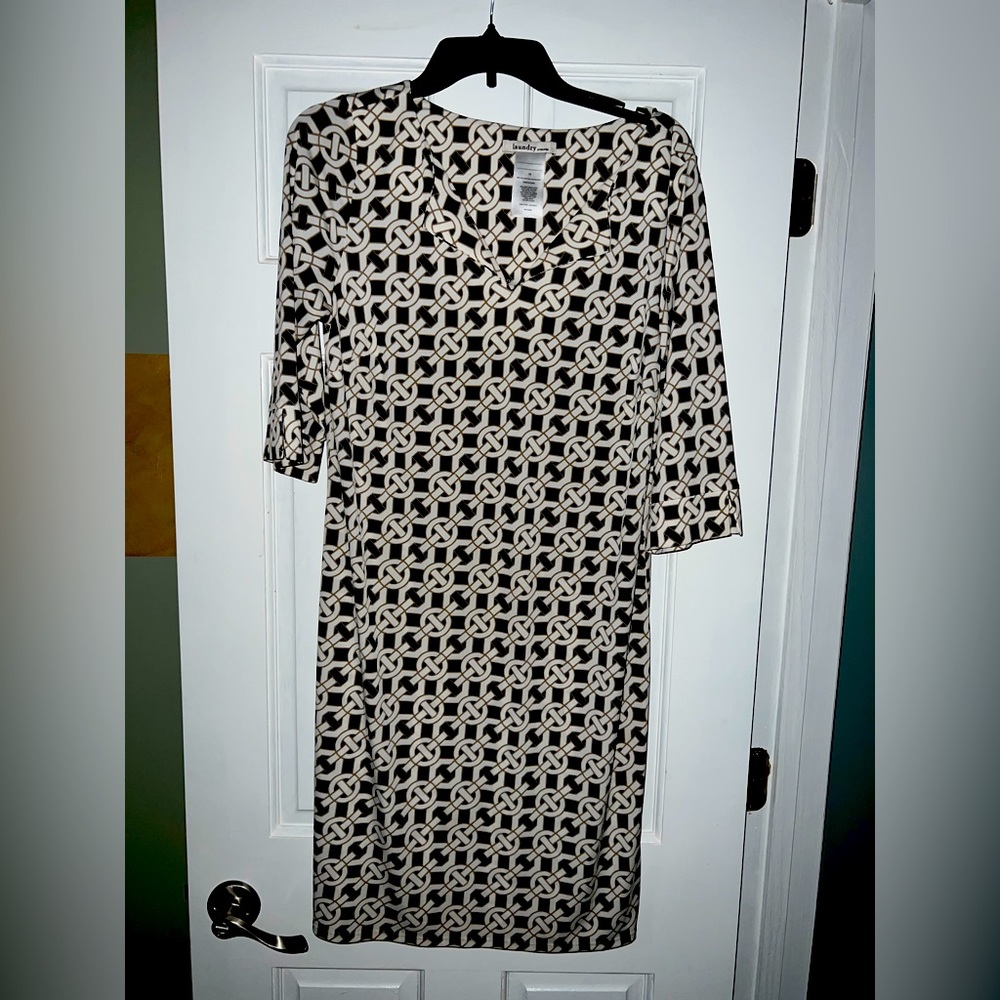 Black and white geometric dress